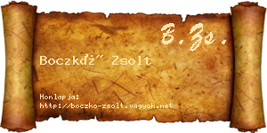 Boczkó Zsolt névjegykártya